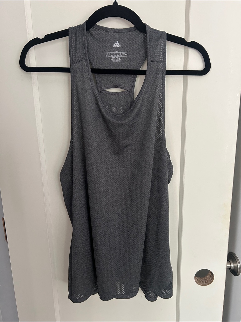 adidas Women's Charcoal Gray Mesh Racerback Tank